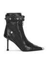 Alexander Mcqueen Alexander Mc Queen Black Slash Biker Boot In Black & Silver