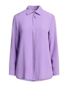 Hopper Woman Shirt Lilac Size 8 Acrylic, Silk In Purple