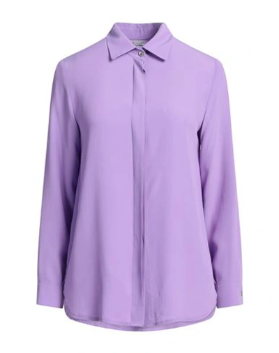 Hopper Woman Shirt Lilac Size 8 Acrylic, Silk In Purple