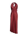 Angela Mele Milano Woman Maxi Dress Brick Red Size M Viscose, Silk