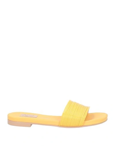 Agl Attilio Giusti Leombruni Agl Woman Sandals Yellow Size 9 Soft Leather