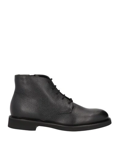 Doucal's Man Ankle Boots Black Size 7 Soft Leather In Black
