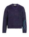 Paura Man Cardigan Dark Purple Size Xs Wool