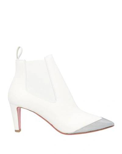 Christian Louboutin Woman Ankle Boots White Size 11 Soft Leather