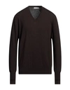 Ballantyne Man Sweater Dark Brown Size 46 Cashmere
