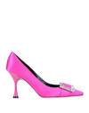 Sergio Rossi Woman Pumps Fuchsia Size 11 Textile Fibers In Pink