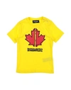 DSQUARED2 DSQUARED2 TODDLER BOY T-SHIRT YELLOW SIZE 3 COTTON