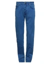 Jacob Cohёn Man Pants Azure Size 30 Lyocell, Cotton, Elastane In Blue