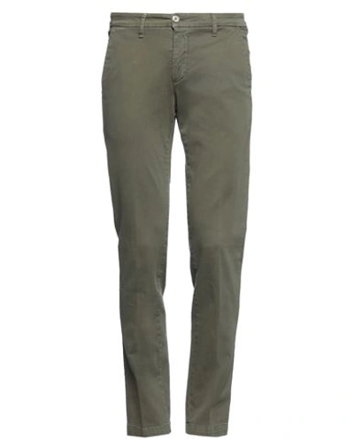 Manuel Ritz Man Pants Military Green Size 28 Cotton, Elastane