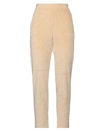 Momoní Woman Pants Sand Size 4 Cotton, Modal, Elastane In Beige