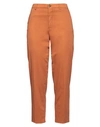 Berwich Woman Pants Rust Size 8 Cotton, Silk, Elastane In Red
