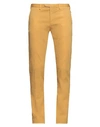 Santaniello Man Pants Ocher Size 42 Cotton, Elastane In Yellow