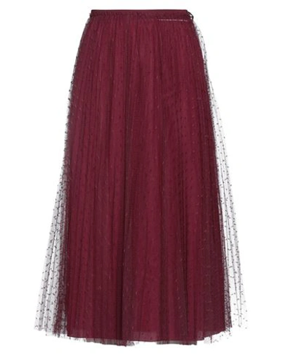 Red Valentino Woman Midi Skirt Deep Purple Size 6 Polyester