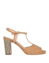 Carmens Woman Sandals Sand Size 11 Soft Leather In Beige