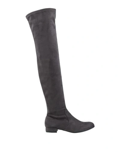 Marian Woman Knee Boots Black Size 6 Textile Fibers In Grey