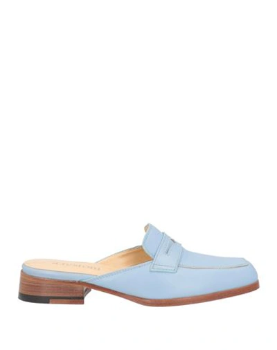 A.testoni A. Testoni Woman Mules & Clogs Sky Blue Size 6.5 Calfskin