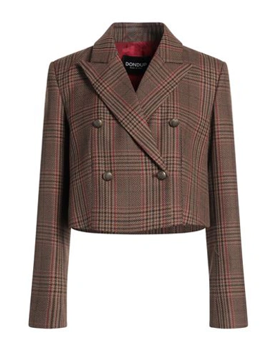 Dondup Woman Suit Jacket Brown Size 6 Virgin Wool