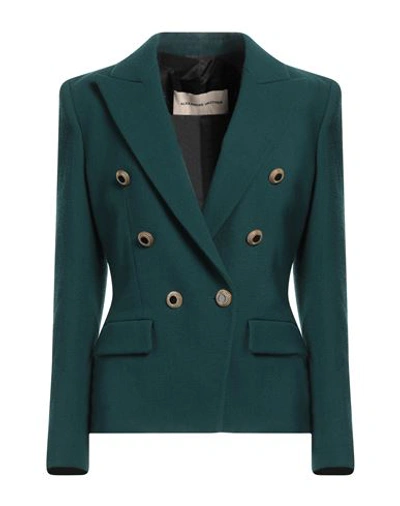 Alexandre Vauthier Woman Suit Jacket Dark Green Size 6 Wool, Cupro