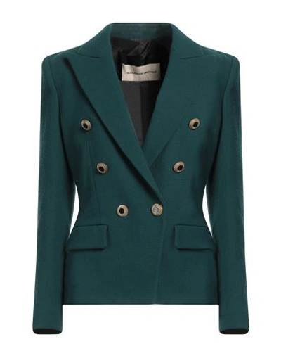 Alexandre Vauthier Woman Suit Jacket Dark Green Size 6 Wool, Cupro In Green