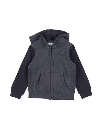 Guess Babies'  Newborn Girl Sweatshirt Slate Blue Size 3 Cotton, Polyester