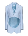 Burberry Woman Suit Jacket Sky Blue Size 0 Virgin Wool In Blue