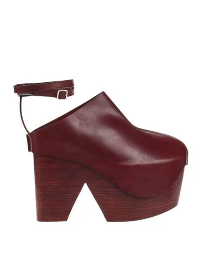 Quira 150mm Platform Ankle-strap Clogs In Red