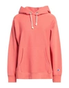 Champion Woman Sweatshirt Coral Size S Cotton, Polyester, Elastane In Red