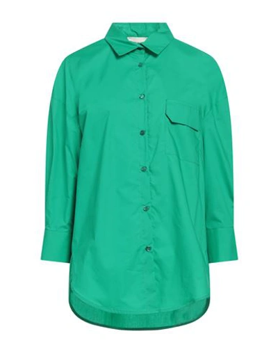 Vicolo Woman Shirt Green Size M Cotton