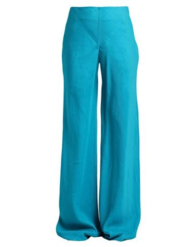 Alberta Ferretti Woman Pants Deep Teal Size 8 Linen, Viscose, Elastane In Green