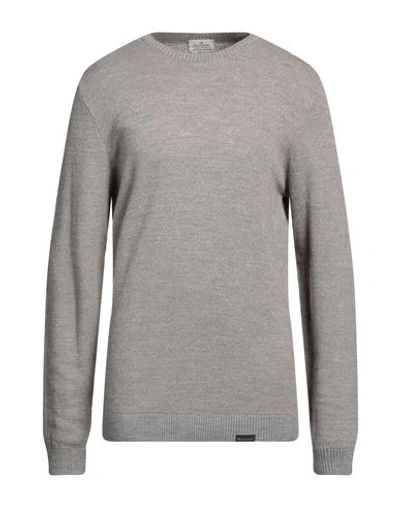 Brooksfield Man Sweater Taupe Size 42 Wool, Acrylic, Viscose, Polyamide, Cashmere In Grey