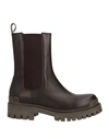 Ennequadro Woman Ankle Boots Dark Brown Size 10 Calfskin