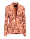 Angela Mele Milano Woman Blazer Apricot Size M Viscose, Polyester, Elastane In Orange