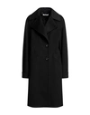 Maria Vittoria Paolillo Mvp Woman Coat Black Size 6 Polyester, Viscose, Elastane