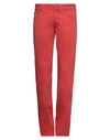 Jacob Cohёn Man Pants Coral Size 32 Cotton, Elastane In Red