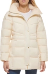 Cole Haan Signature Oyster Belted Water Resistant Jacket In Vanilla