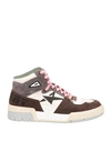 Aniye By Woman Sneakers Dark Brown Size 7 Soft Leather, Textile Fibers In Brown