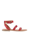 Buttero Woman Sandals Red Size 7 Leather