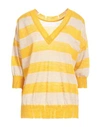 Suoli Woman Sweater Ocher Size 8 Linen, Polyester In Yellow
