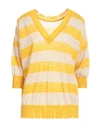 Suoli Woman Sweater Marigold Size 6 Linen, Polyester In Yellow