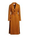 Diana Gallesi Woman Coat Mustard Size 14 Virgin Wool, Polyamide In Yellow