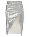 Haveone Woman Midi Skirt Silver Size S Polyester In Silver