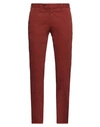 Pt Torino Man Jeans Rust Size 38 Cotton, Elastane In Red