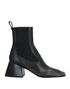 Jil Sander Black Leather Square-toe 65 Ankle Boots In Black