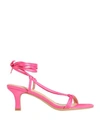 Gaelle Paris Gaëlle Paris Woman Sandals Fuchsia Size 8 Textile Fibers In Pink