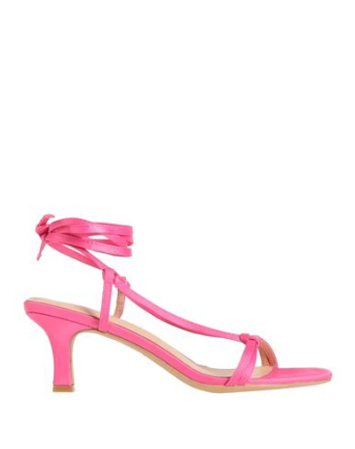 Gaelle Paris Gaëlle Paris Woman Sandals Fuchsia Size 11 Textile Fibers In Pink