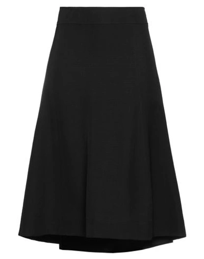 Jil Sander Woman Midi Skirt Black Size 12 Viscose, Silk
