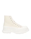 Alexander Mcqueen Man Sneakers Ivory Size 7 Calfskin In White
