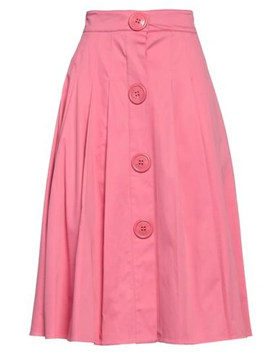 Moschino Woman Midi Skirt Magenta Size 8 Cotton, Viscose, Elastane