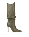 Ilio Smeraldo Woman Knee Boots Military Green Size 7 Soft Leather