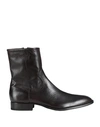 LEMARÉ LEMARÉ MAN ANKLE BOOTS DARK BROWN SIZE 9 CALFSKIN